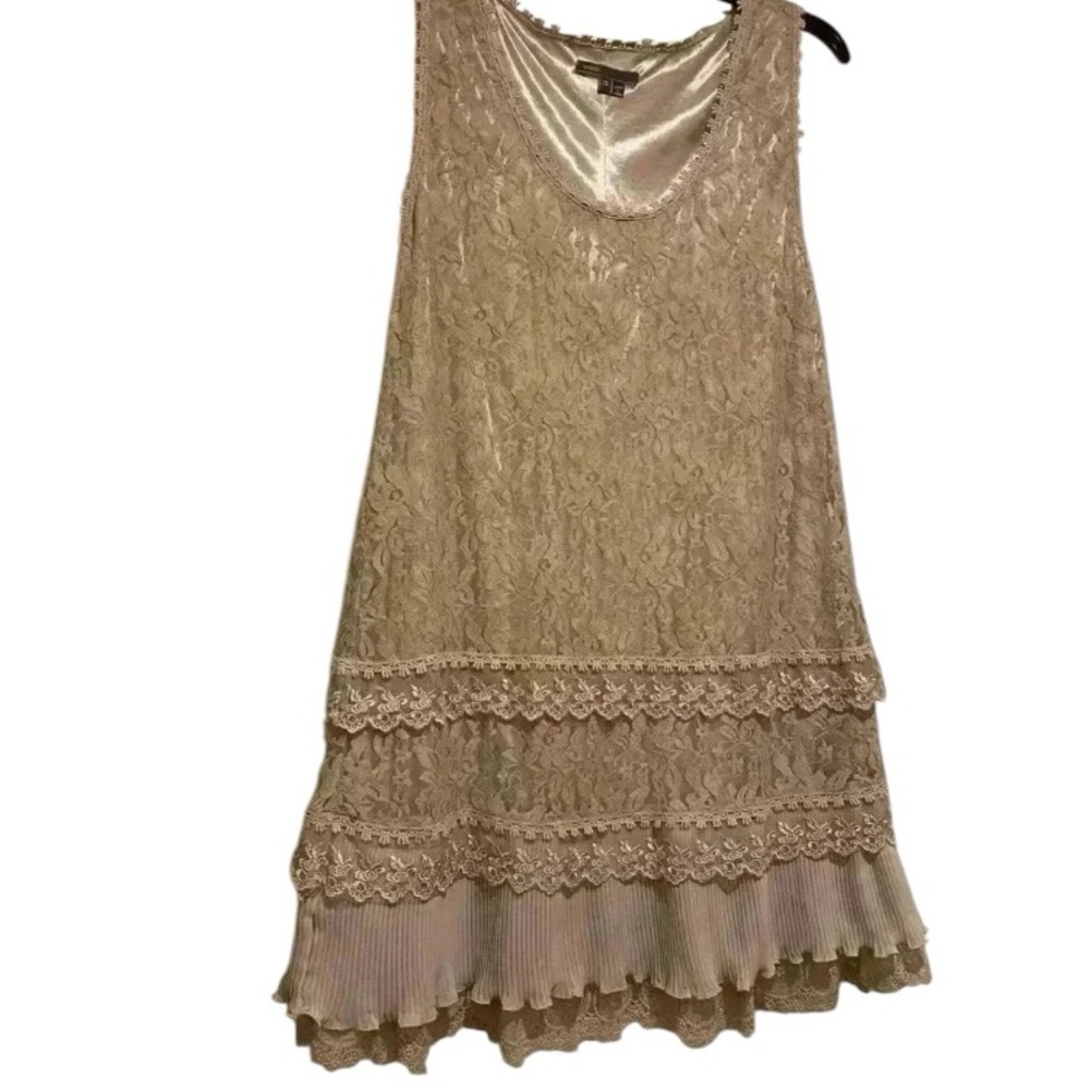 Vince‎ Women's Dressy Drop Waist Sleeveless Lace Silk Lined Short Dress  XS-S
